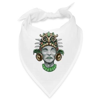 Aztekisch inspirierter Gott 2 - Bandana - Weiß - Vorne