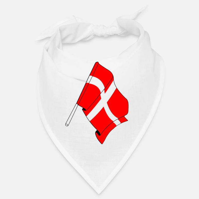 Flagge: Dänemark - Bandana - Weiß