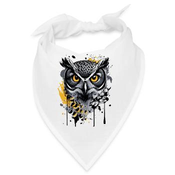 Eule Bunt - Nachteule - Schleiereule - Kauz - Bandana - Weiß - Vorne
