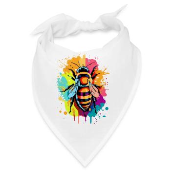 Biene Farbenfroh - Bienen & Bienchen - Honigbiene - Bandana - Weiß - Vorne