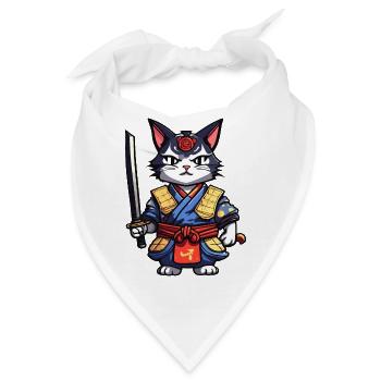 Samurai-Katze #11 - Bandana - Weiß - Vorne