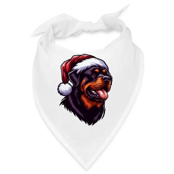 Rottweiler Weihnachtsstimmung - Bandana - Weiß - Vorne