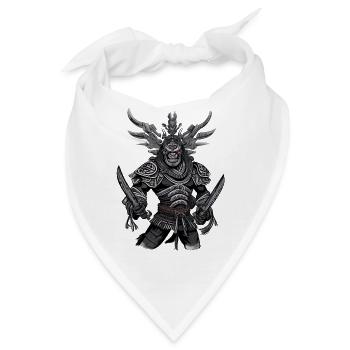 Japan Japanischer Samurai Krieger Oni Dämon - Bandana - Weiß - Vorne