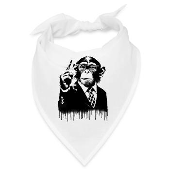 Lehrer. Monkey Life Affenleben - Bandana - Weiß - Vorne