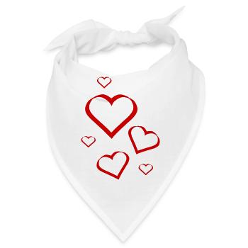 rotes Herz rot Herzen rot Herz Geschenk - Bandana - Weiß - Vorne