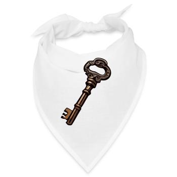 Schlüssel / Schloss / verschlossen / Sicherheit - Bandana - Weiß - Vorne