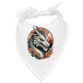 Chinesischer Drache - Bandana - Weiß - Vorne