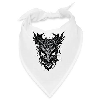 Drache Drachenkopf Maske Gesicht Ungeheuer Kopf - Bandana - Weiß - Vorne