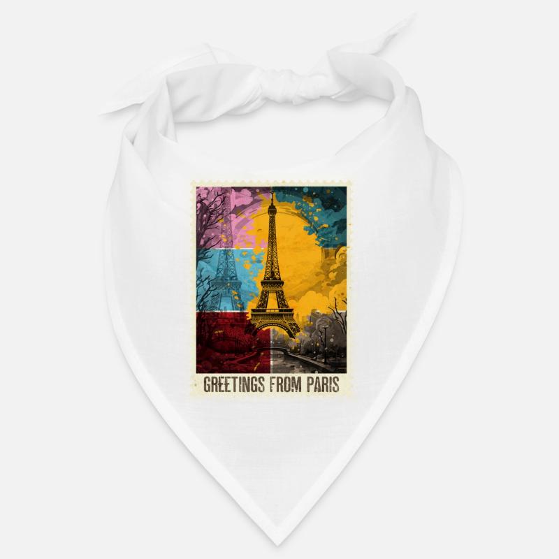 Paris Eiffelturm Frankreich Skyline Briefmarke Bandana