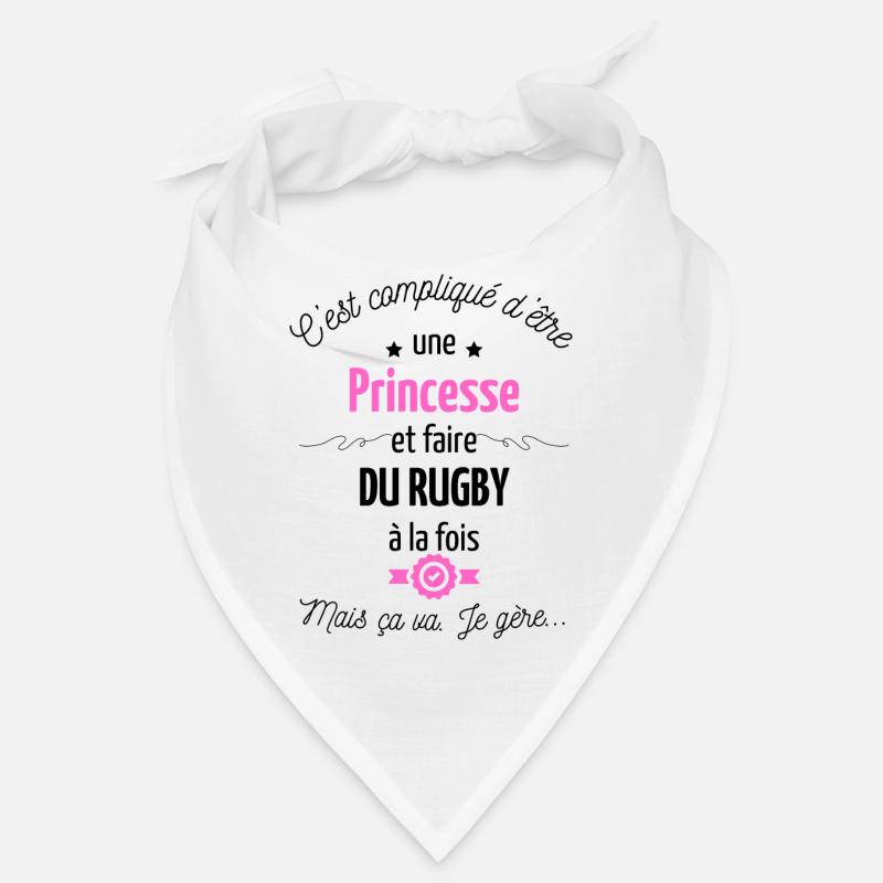 princesse et Rugby - Bandana - blanc