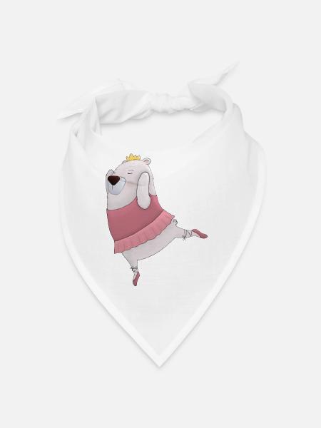 Tanzbär – Niedliches Ballett-Design 🐻💃👑 - Bandana Dreieckstuch - Weiß