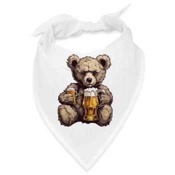 Teddybär / Kuscheltier / Stofftier / Geschenkidee - Bandana - Weiß - Vorne