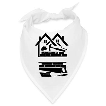 Logo der Baufirma "Häuser" - Bandana - Weiß - Vorne
