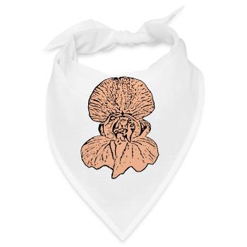 Orchidee rosa - Bandana - Weiß - Vorne