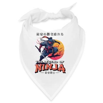 Ninja Kämpfer Krieger Shinobi Japan Schwert Katana - Bandana - Weiß - Vorne