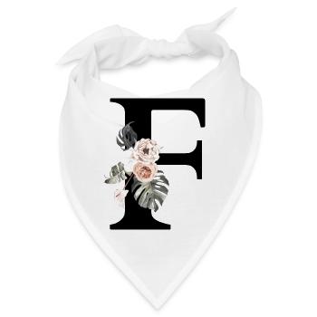 Tropischer Blumenbuchstabe f - Bandana - Weiß - Vorne