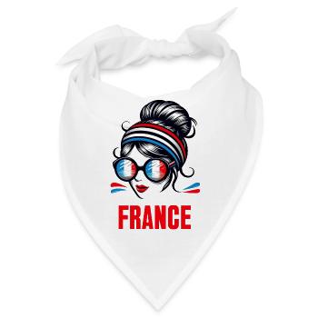 Stylisches France Girl: Retro-Chic mit modernem Twist - Bandana - Weiß - Vorne