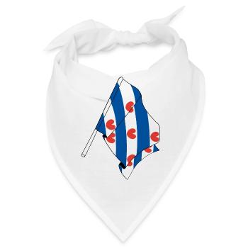 Flagge der Provinz Friesland - Bandana - Weiß - Vorne
