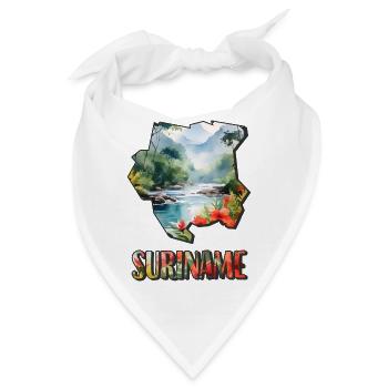 Aquarell Landkarte Suriname - Bandana - Weiß - Vorne