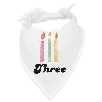Kerze zum 3. Jahrestag - Bandana - Weiß - Vorne