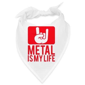 Heavy Death Metal 4 Life Hard Rock Cool Text Logo - Bandana - Weiß - Vorne