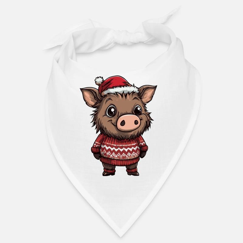 Cochon Noël Sanglier Bandana