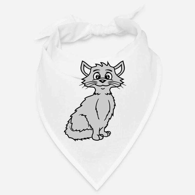 Hübsche Katze Guckt Glücklich Fröhlich Lächelnd Bandana