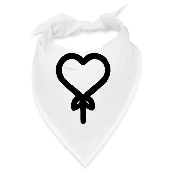 Herz-Ballon - Bandana - Weiß - Vorne