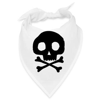 Schädel und Knochen - Bandana - Weiß - Vorne