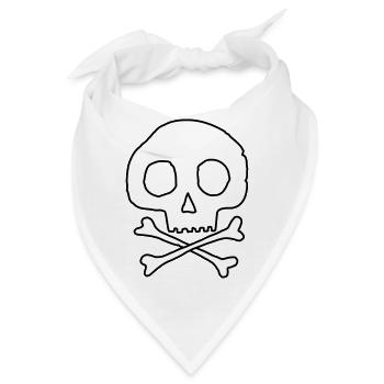 Schädel und Knochen - Bandana - Weiß - Vorne