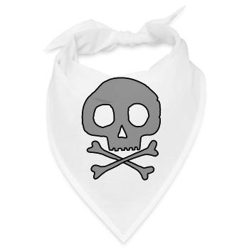 Schädel und Knochen - Bandana - Weiß - Vorne