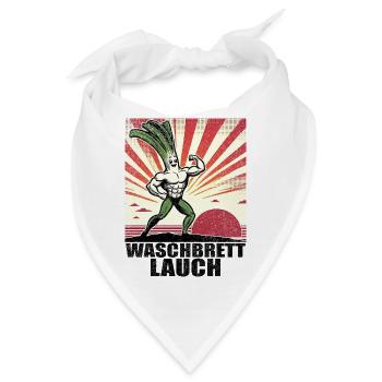 Waschbrettlauch mit Waschbrettbauch - Bandana - Weiß - Vorne