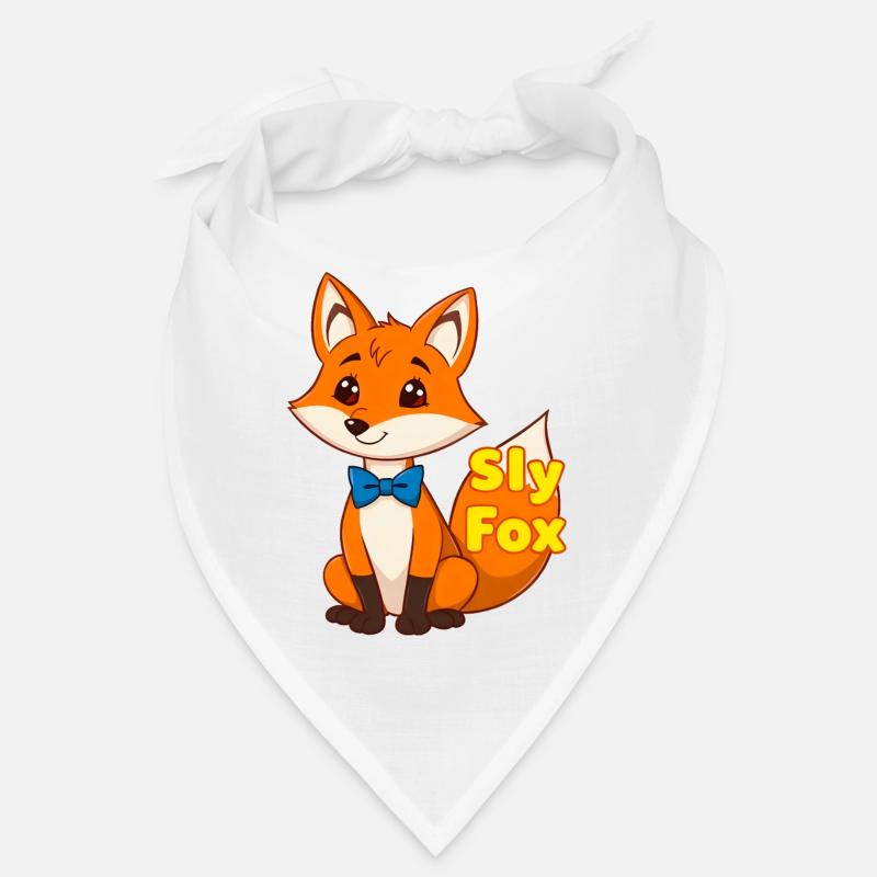 Charming Cartoon Fox with Blue Bowtie Bandana