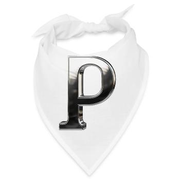 Chrome ,, P " Metallic - Bandana - Weiß - Vorne