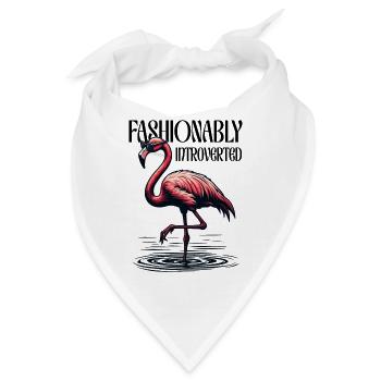Fashionably Introverted – Flamingo mit Sonnenbrill - Bandana - Weiß - Vorne