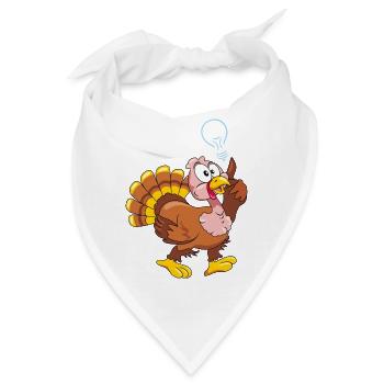 Lustiger Truthahn hat eine Idee - Bandana - Weiß - Vorne