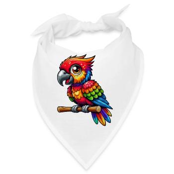 Papagei - Bandana - Weiß - Vorne