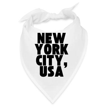 New York City, USA - Design mit großer Schrift - Bandana - Weiß - Vorne