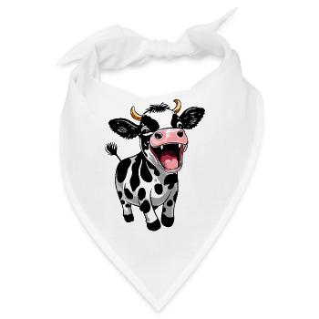Süßes Kälbchen Kalb Lustiges Bauernhof Design - Bandana - Weiß - Vorne