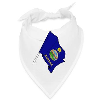 Flagge von Kansas - Bandana - Weiß - Vorne