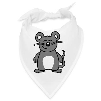 Maus Mäuschen Süße Kleine Ratte Nager Freundlich - Bandana - Weiß - Vorne