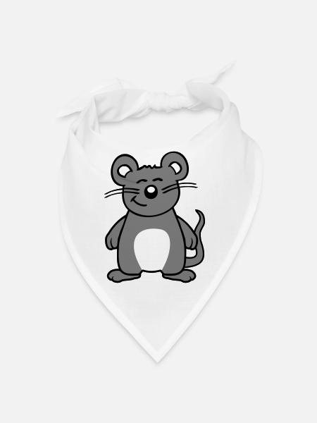 Maus Mäuschen Süße Kleine Ratte Nager Freundlich - Bandana - Weiß - Vorne