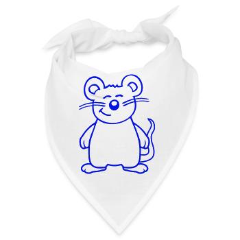 Maus Mäuschen Süße Kleine Ratte Nager Freundlich - Bandana - Weiß - Vorne