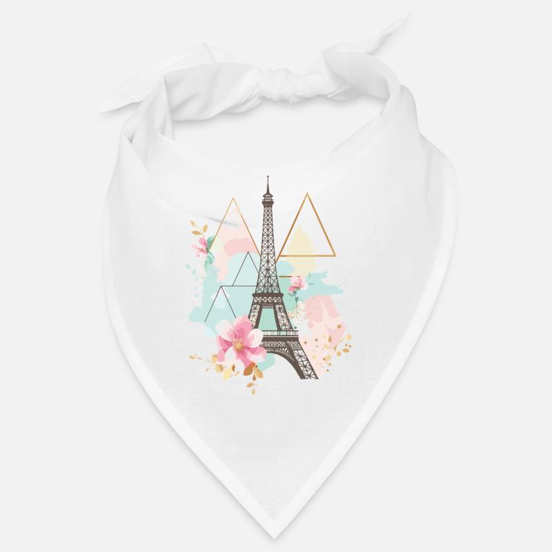 Paris Eiffelturm Skyline Frankreich Bunt Kunst Bandana