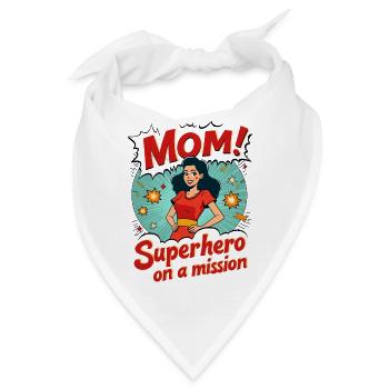 Mutter, Superheldin auf einer Mission ! - Bandana - Weiß - Vorne