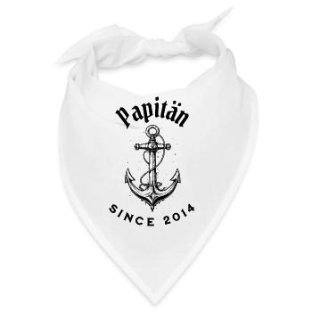 Lustiges Vatertag Papitän seit 2014 Shirt - Bandana - Weiß - Vorne