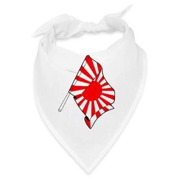 Aufgehende Sonne Flagge auf Stick - Bandana - Weiß - Vorne