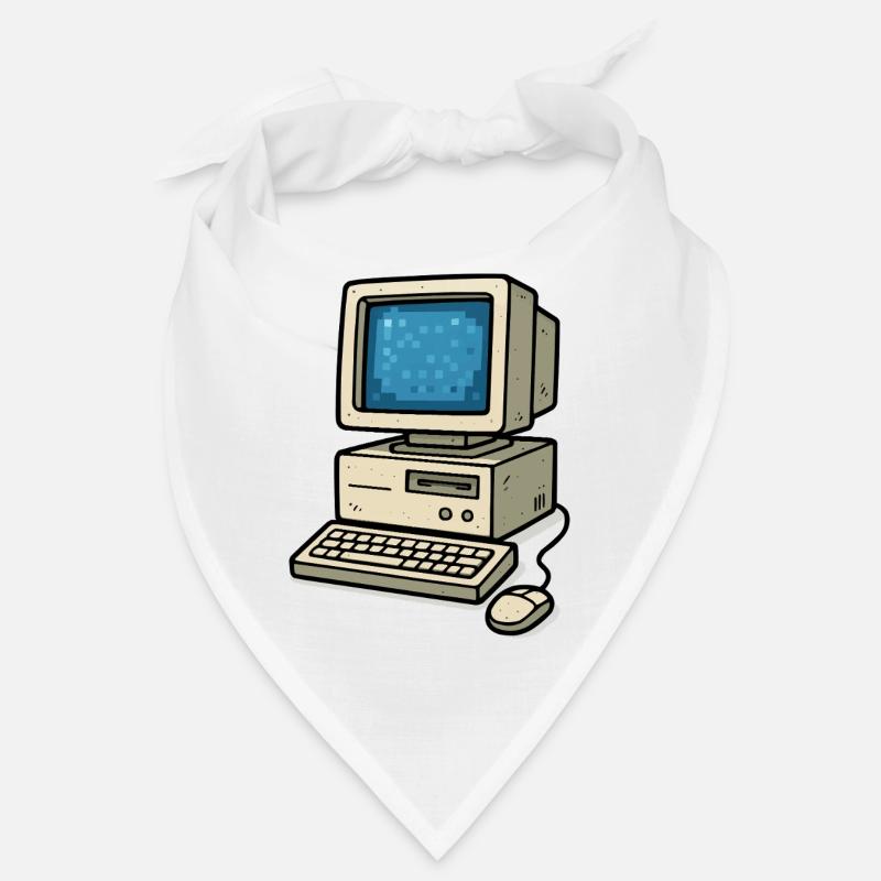 computer old school - Bandana - Weiß