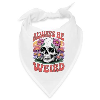 Sei immer seltsamer Totenkopf mit Blumen und Pilzen - Bandana - Weiß - Vorne