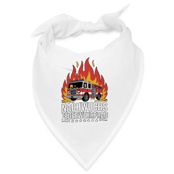 Nachwuchs Feuerwehrfrau mit Flammen - Bandana - Weiß - Vorne